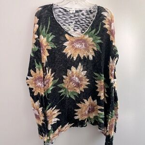 Show Me Your MuMu open knit sunflower print sweater